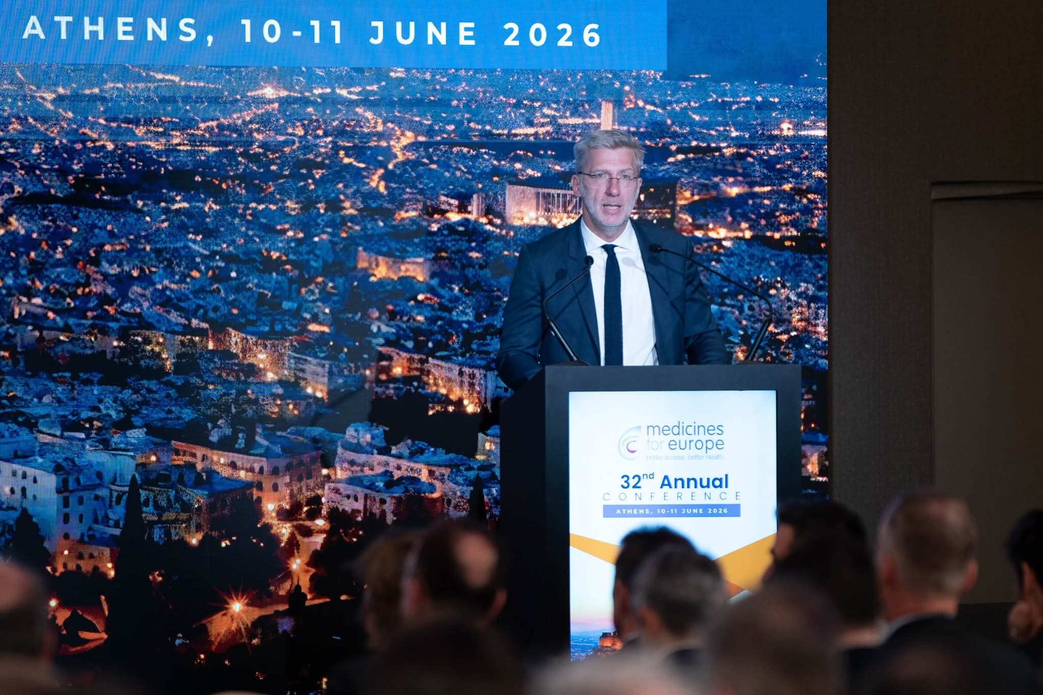 Ο Άκης Σκέρτσος στο 32ο Ετήσιο Συνέδριο της Medicines for Europe στην Αθήνα